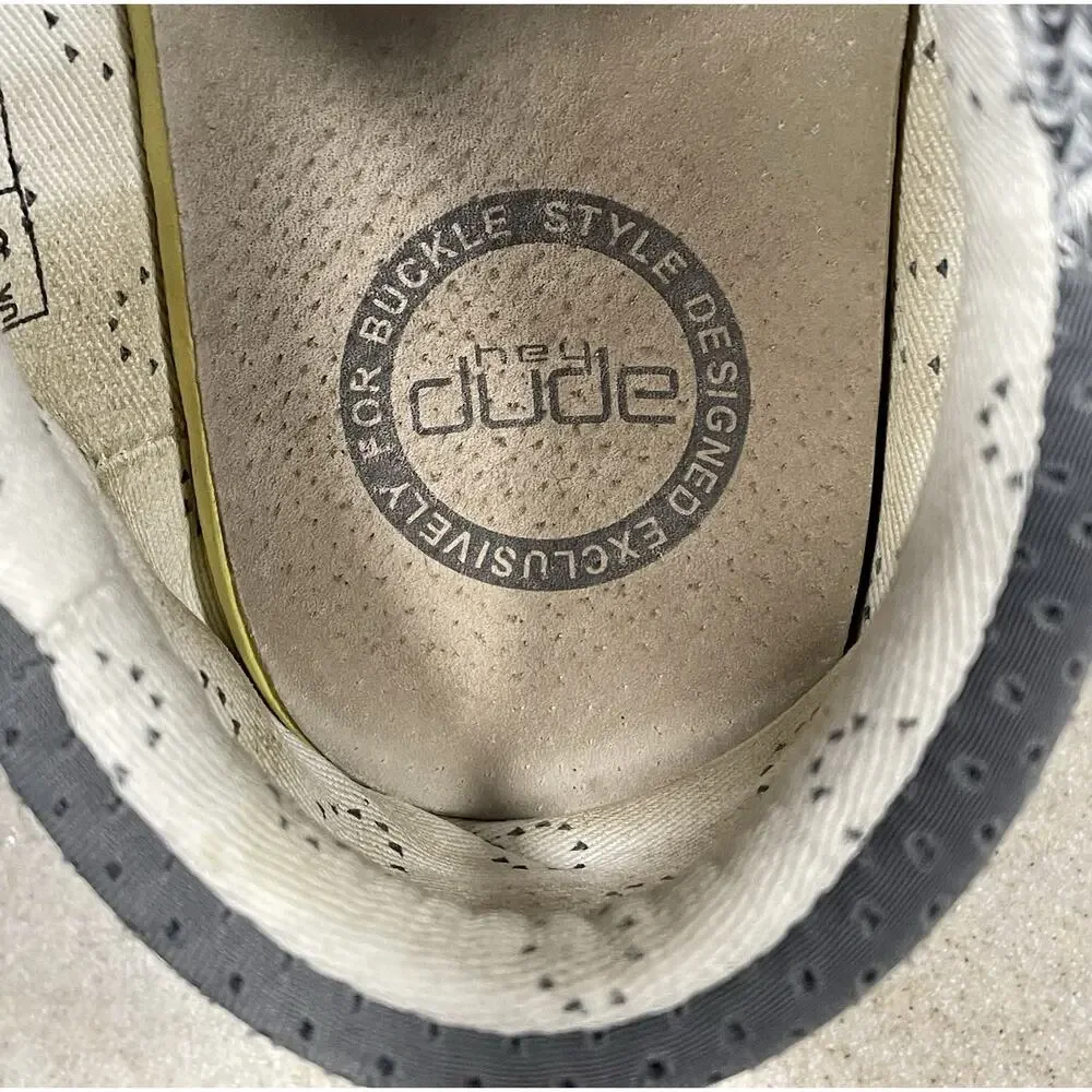 Hey Dude Men's Size 9 Wally -Tri Linen Grey Comfortable Casual Shoes